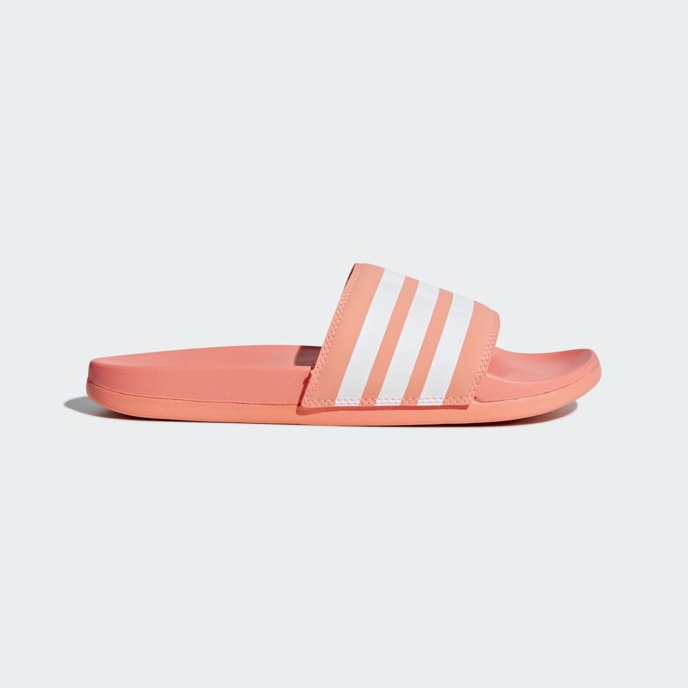 Adidas Women's Adilette Comfort Slides Coral/White/Coral Ireland B43528